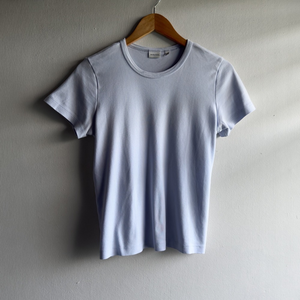 Babaton Aritzia Everyday Luxury Cotton T-Shirt Womens Medium Blue Minimalist